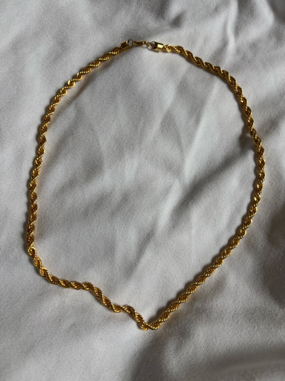 Gold Rope Chain Necklace - Women Jewelry. 24k gold plated.